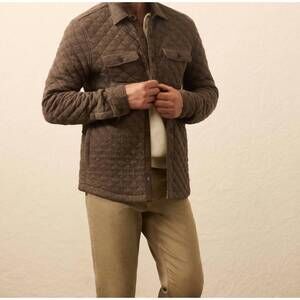 NEW FAHERTY epic quilted fleece cpo jacket in mountain branch heather